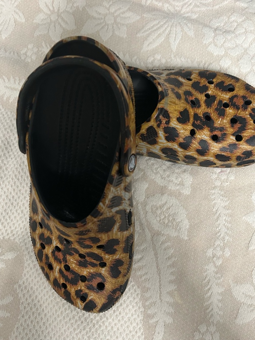CROCS Leopard Print Classic Clog in Brown and Black